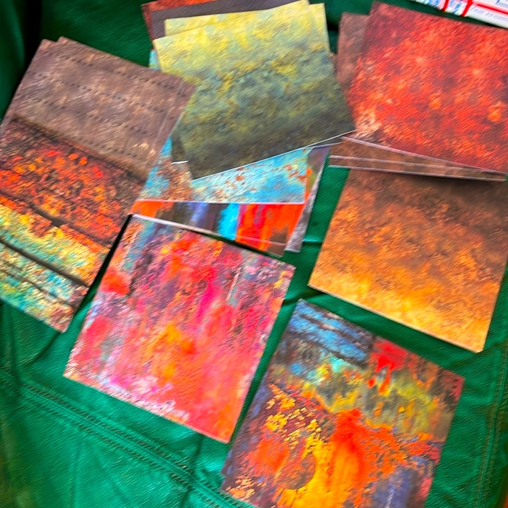 NWOT-26 Sheets of Beautifully Colored 6” x 6” Square Heavy Note Paper/Many Uses